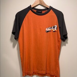 Diesel StyleLab Men's Orange and Black Graphic Tee